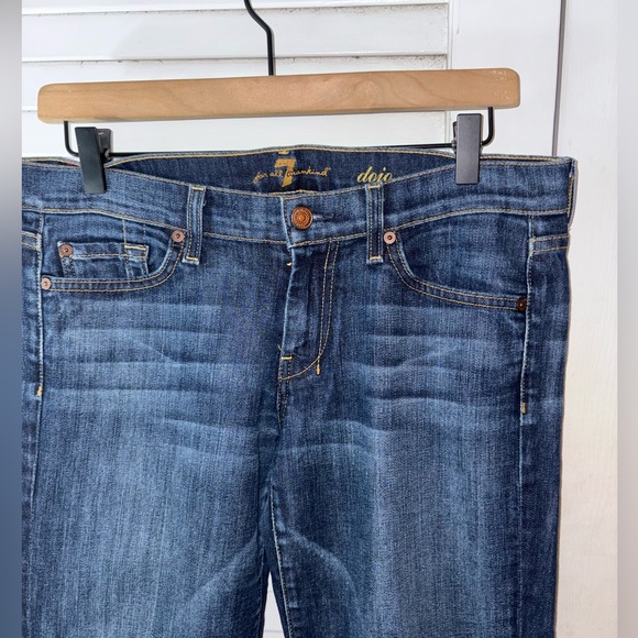 7 For All Mankind Dojo Bootcut Jeans Size 28 Medium Wash Stretch Denim USA - Picture 2 of 5